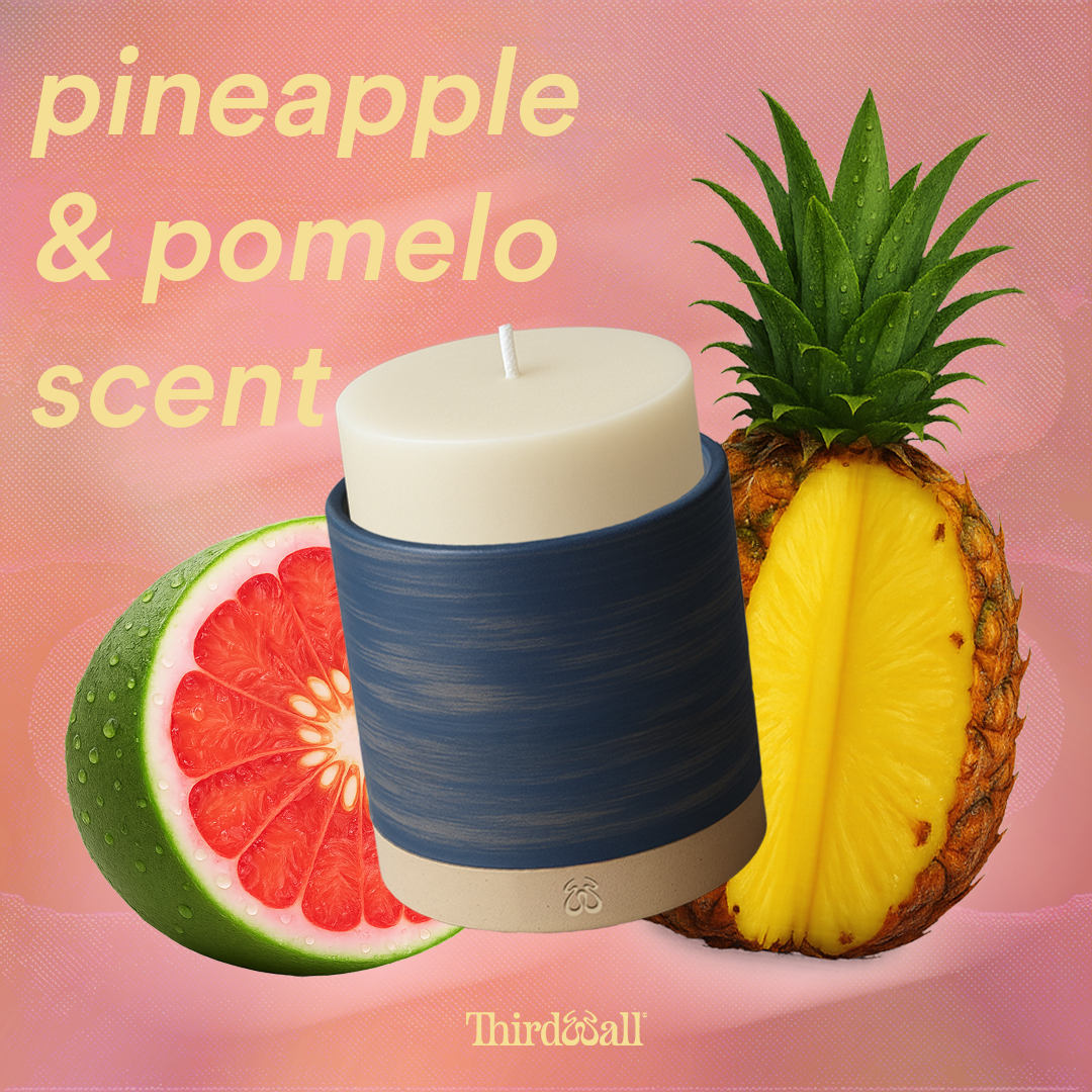 An image of a pineapple and pomelo with the ThirdWallcandle