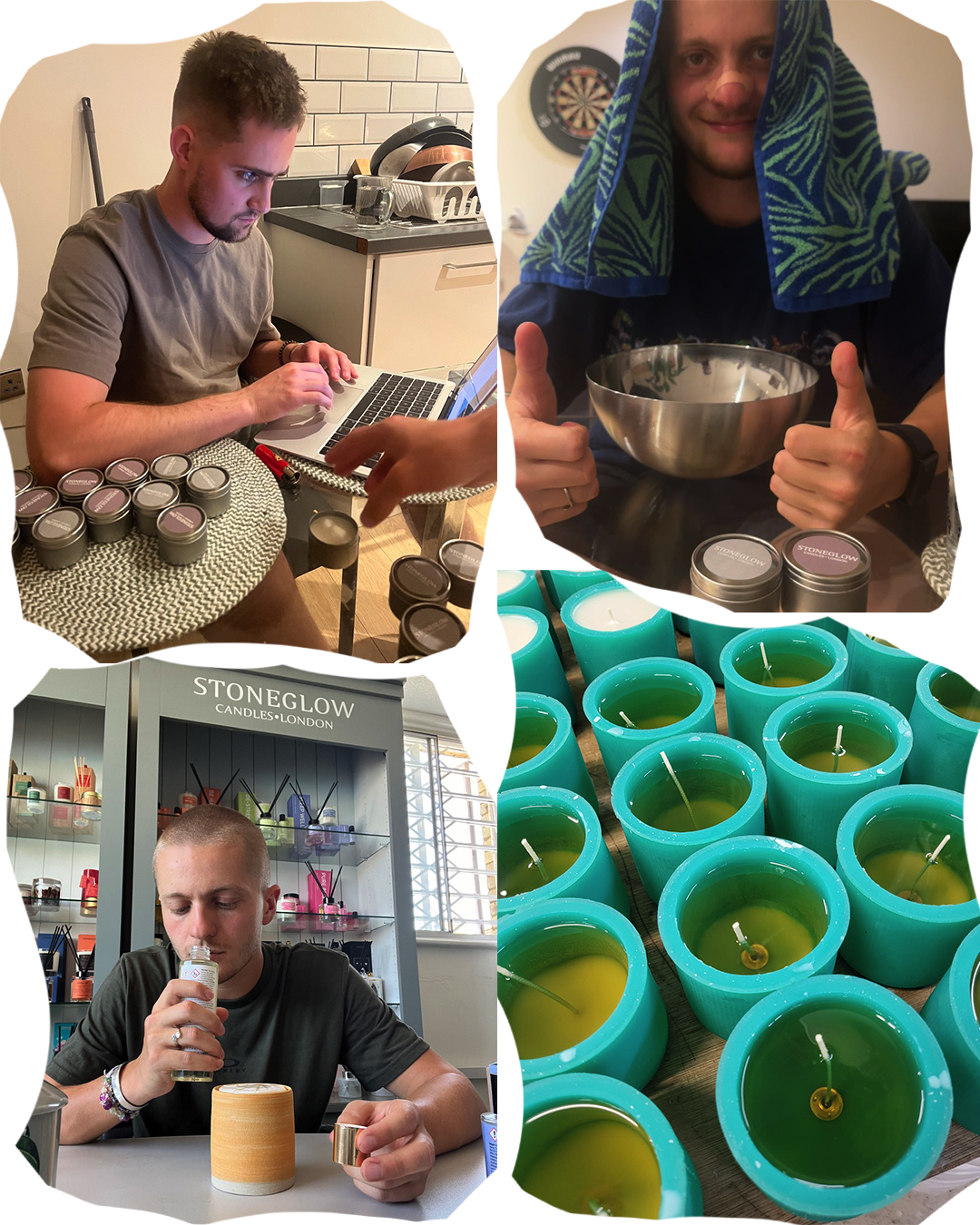 The founders Charlie and Dan smell testing for the ThirdWall candle scent
